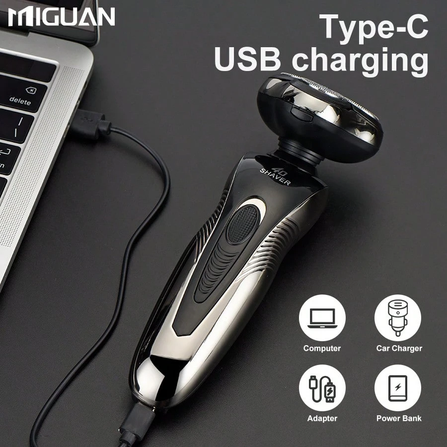 Rotary Electric Shaver | USB Rechargeable Multi-Functional Beard & Nose Hair Trimmer for Men