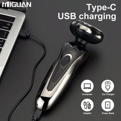 Rotary Electric Shaver | USB Rechargeable Multi-Functional Beard & Nose Hair Trimmer for Men