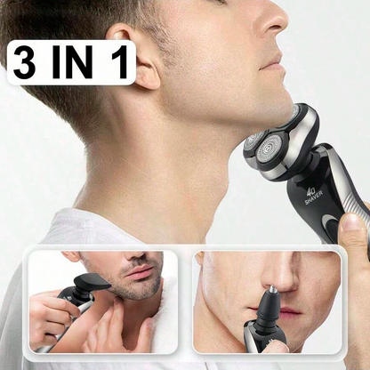 Rotary Electric Shaver | USB Rechargeable Multi-Functional Beard & Nose Hair Trimmer for Men