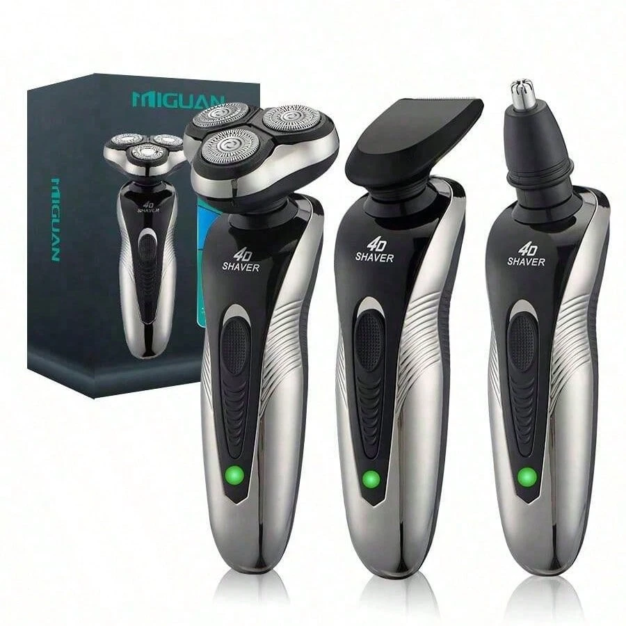 Rotary Electric Shaver | USB Rechargeable Multi-Functional Beard & Nose Hair Trimmer for Men