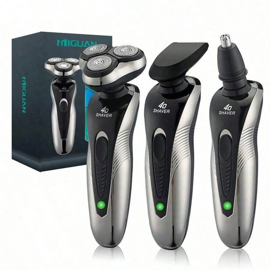 Rotary Electric Shaver | USB Rechargeable Multi-Functional Beard & Nose Hair Trimmer for Men