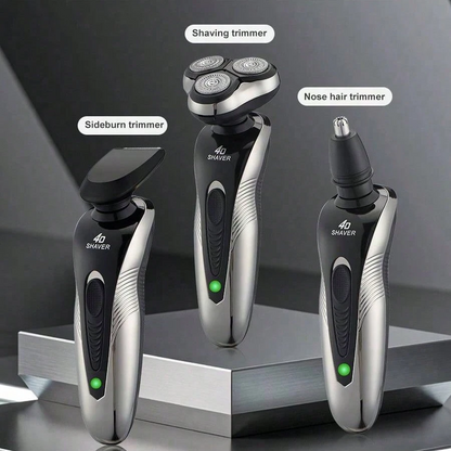 Rotary Electric Shaver | USB Rechargeable Multi-Functional Beard & Nose Hair Trimmer for Men
