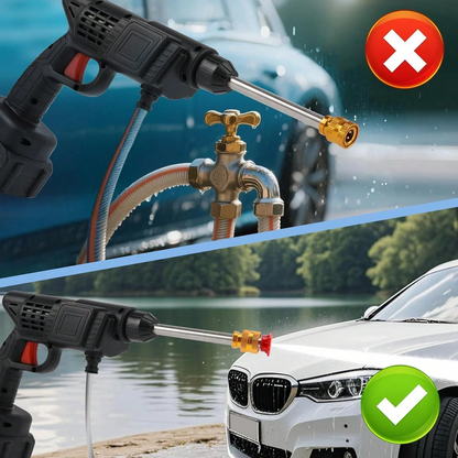 VIELSPU Power Blaster Plus | Cordless Portable High Pressure Spray Gun, Electric Car Washer Cleaner with Hose