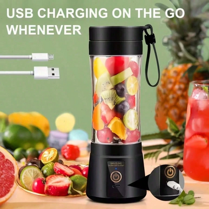 Cordless Mini USB Rechargeable Blender | 380ml Portable Juice Cup with 6 Stainless Steel Blades