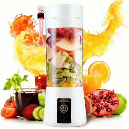Cordless Mini USB Rechargeable Blender | 380ml Portable Juice Cup with 6 Stainless Steel Blades