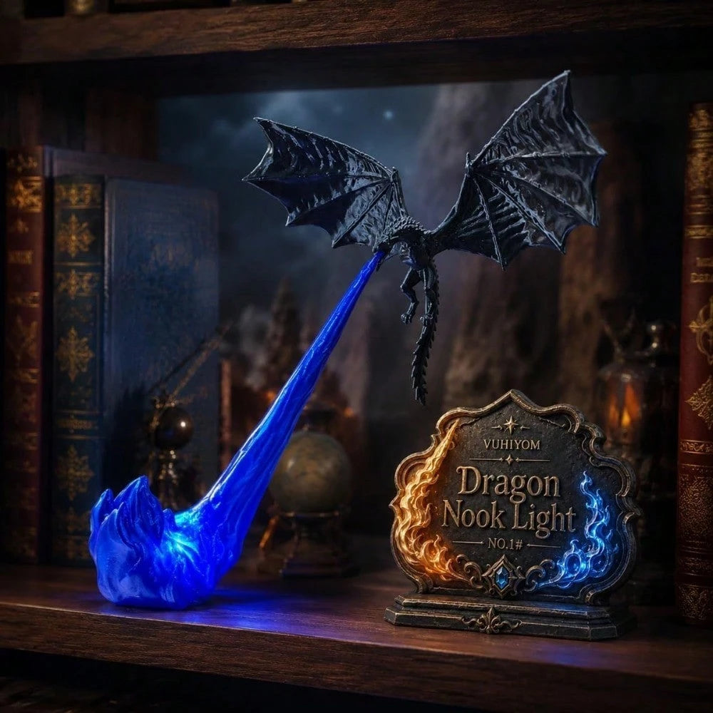 Dragon Bookshelf Hut | 3D Printed Spitfire Fantasy Ornament, Unique Gift for Book Lovers