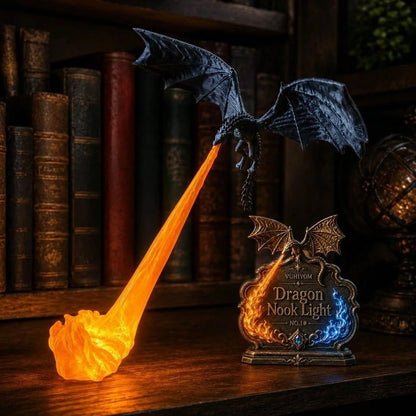Dragon Bookshelf Hut | 3D Printed Spitfire Fantasy Ornament, Unique Gift for Book Lovers