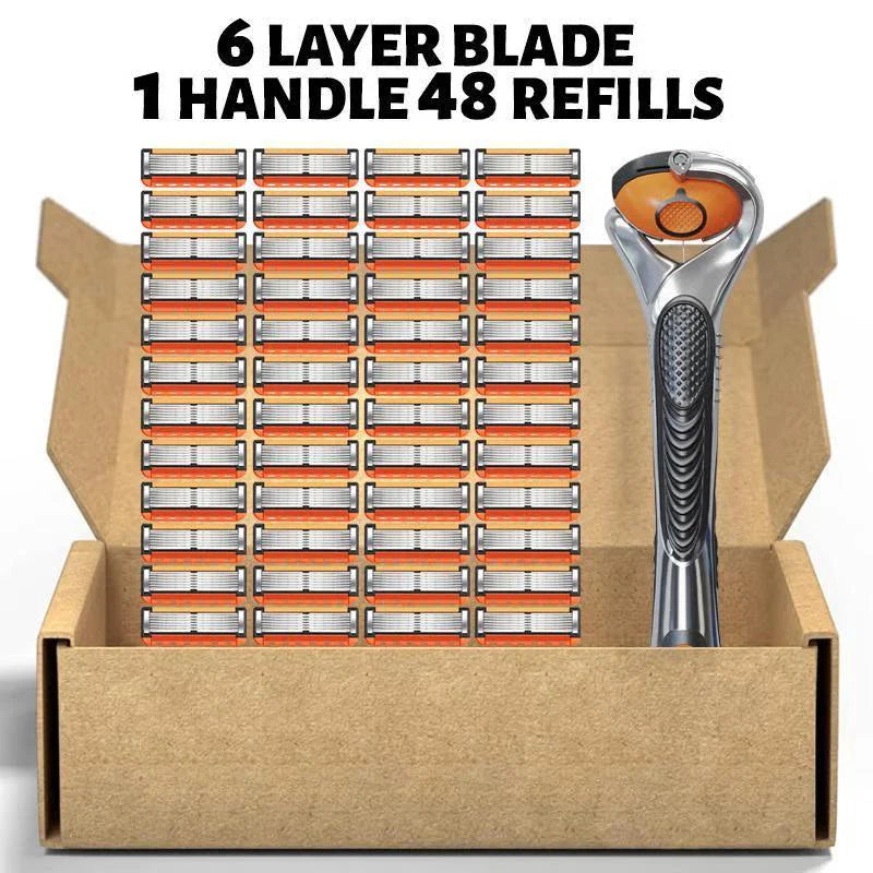 Men’s Razor Blade Cartridge Set, 48/24 Blades with Razor Handle