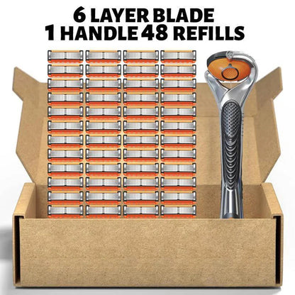 Men’s Razor Blade Cartridge Set, 48/24 Blades with Razor Handle