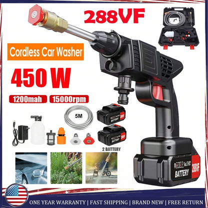 Battery‑Powered High Pressure Spray Gun, Cordless Portable Power Washer for Car, Yard & Outdoor Cleaning