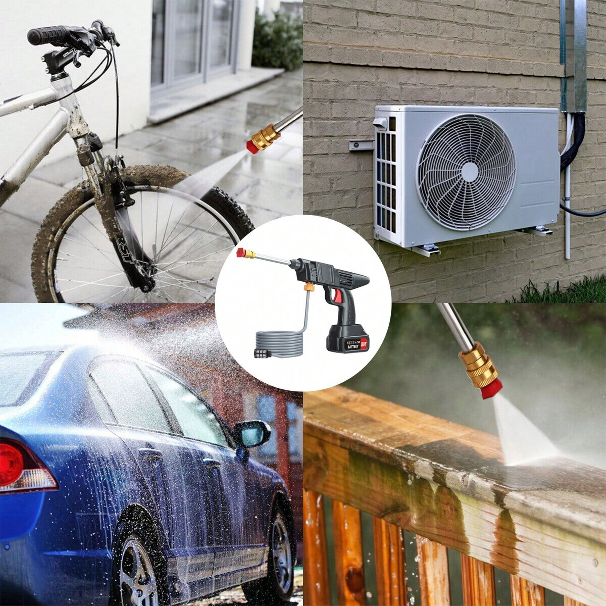 Battery‑Powered High Pressure Spray Gun, Cordless Portable Power Washer for Car, Yard & Outdoor Cleaning