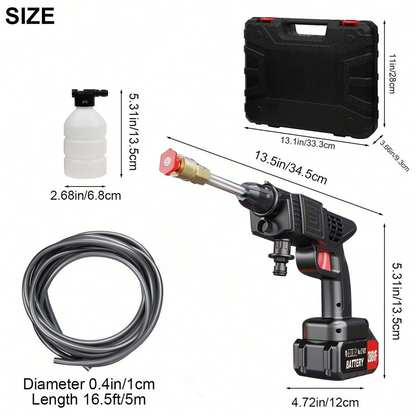 Battery‑Powered High Pressure Spray Gun, Cordless Portable Power Washer for Car, Yard & Outdoor Cleaning