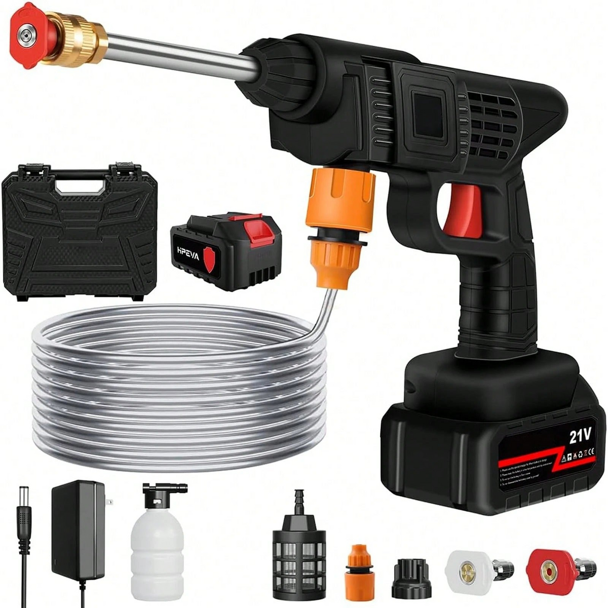Battery‑Powered High Pressure Spray Gun, Cordless Portable Power Washer for Car, Yard & Outdoor Cleaning