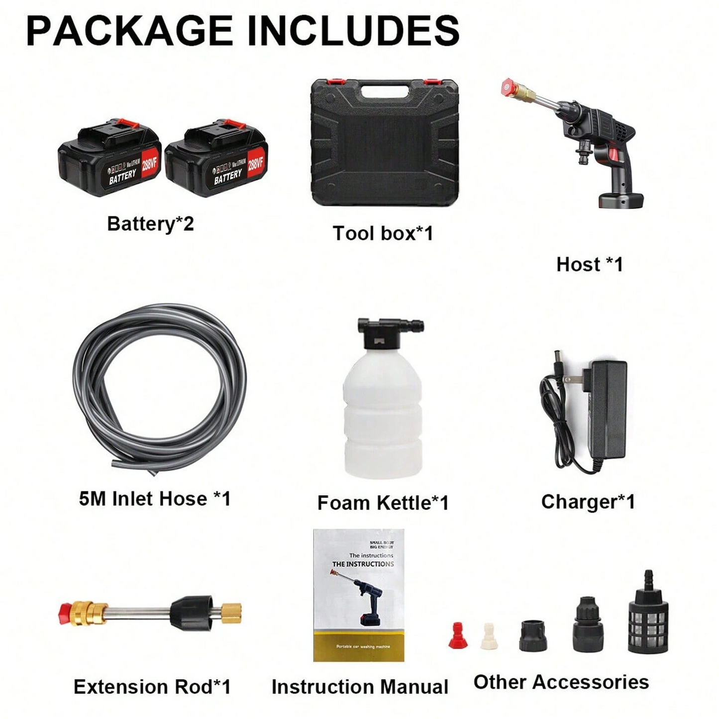 Battery‑Powered High Pressure Spray Gun, Cordless Portable Power Washer for Car, Yard & Outdoor Cleaning