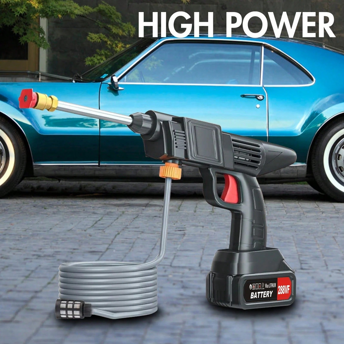 Battery‑Powered High Pressure Spray Gun, Cordless Portable Power Washer for Car, Yard & Outdoor Cleaning