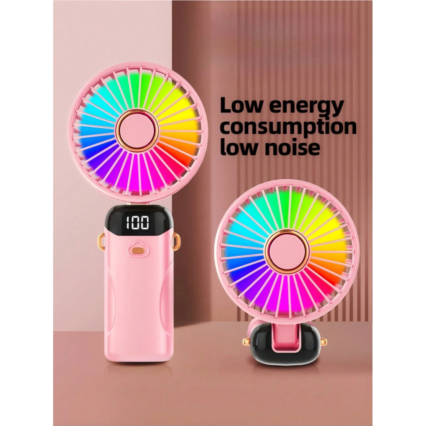 2026 Upgrade Edition Fan | 1200mAh USB Charging, LED Digital Screen, 6 Speed Modes, 90° Adjustable Angle