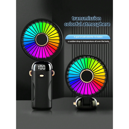 2026 Upgrade Edition Fan | 1200mAh USB Charging, LED Digital Screen, 6 Speed Modes, 90° Adjustable Angle