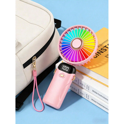 2026 Upgrade Edition Fan | 1200mAh USB Charging, LED Digital Screen, 6 Speed Modes, 90° Adjustable Angle