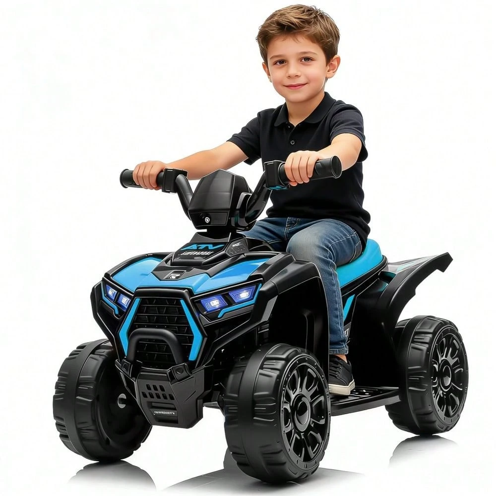 Soonbuy 6V Battery Powered Kids ATV | Toddler Electric 4 Wheeler Ride On Toy with Lights & Music, Up to 3.5mph