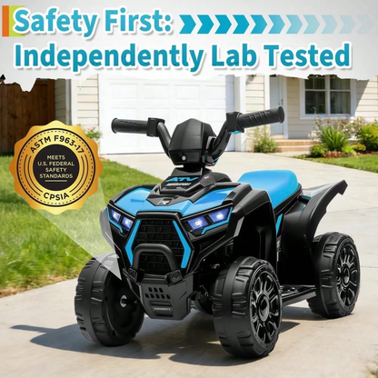 Soonbuy 6V Battery Powered Kids ATV | Toddler Electric 4 Wheeler Ride On Toy with Lights & Music, Up to 3.5mph