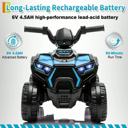 Soonbuy 6V Battery Powered Kids ATV | Toddler Electric 4 Wheeler Ride On Toy with Lights & Music, Up to 3.5mph