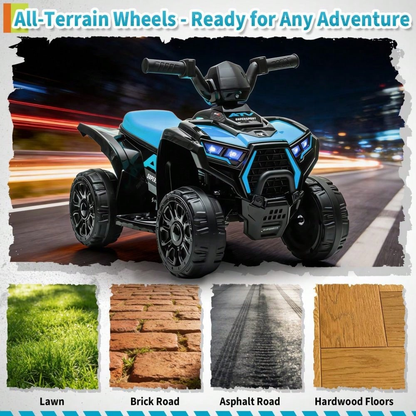 Soonbuy 6V Battery Powered Kids ATV | Toddler Electric 4 Wheeler Ride On Toy with Lights & Music, Up to 3.5mph