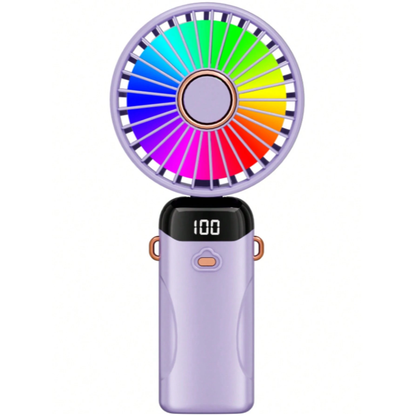 2026 Upgrade Edition Fan | 1200mAh USB Charging, LED Digital Screen, 6 Speed Modes, 90° Adjustable Angle
