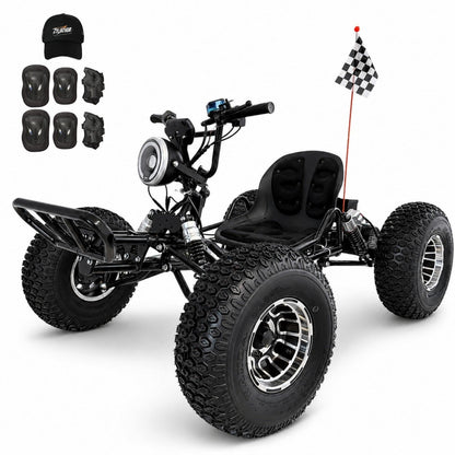 48V 20Ah Electric Off‑Road Go Kart｜Peak 4000W, 31 MPH, 30‑Mile Range for Adults Teens
