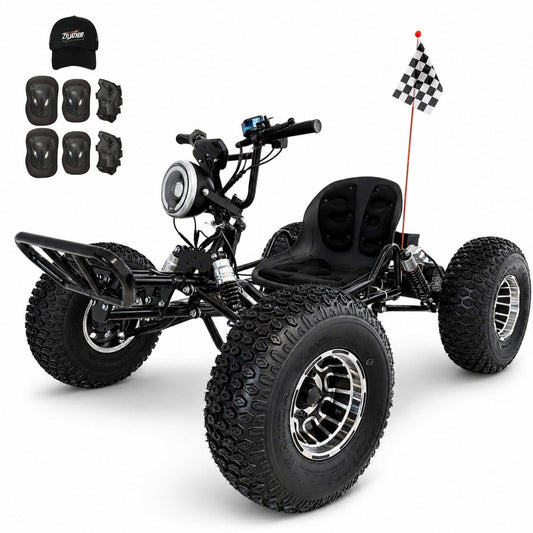 48V 20Ah Electric Off‑Road Go Kart｜Peak 4000W, 31 MPH, 30‑Mile Range for Adults Teens