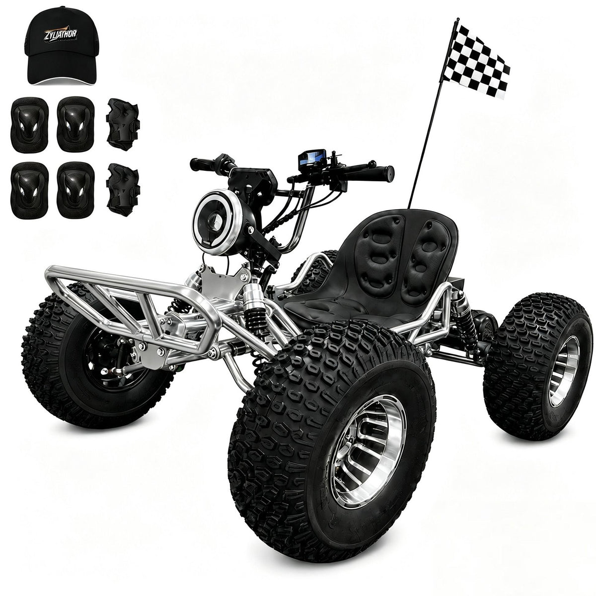 48V 20Ah Electric Off‑Road Go Kart｜Peak 4000W, 31 MPH, 30‑Mile Range for Adults Teens