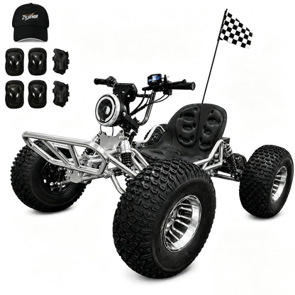 48V 20Ah Electric Off‑Road Go Kart｜Peak 4000W, 31 MPH, 30‑Mile Range for Adults Teens