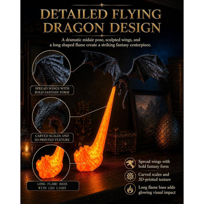Dragon Bookshelf Hut | 3D Printed Spitfire Fantasy Ornament, Unique Gift for Book Lovers